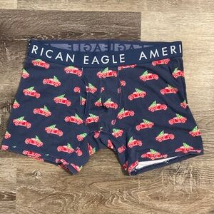 American Eagle Navy Boxers with Pink Truck Design